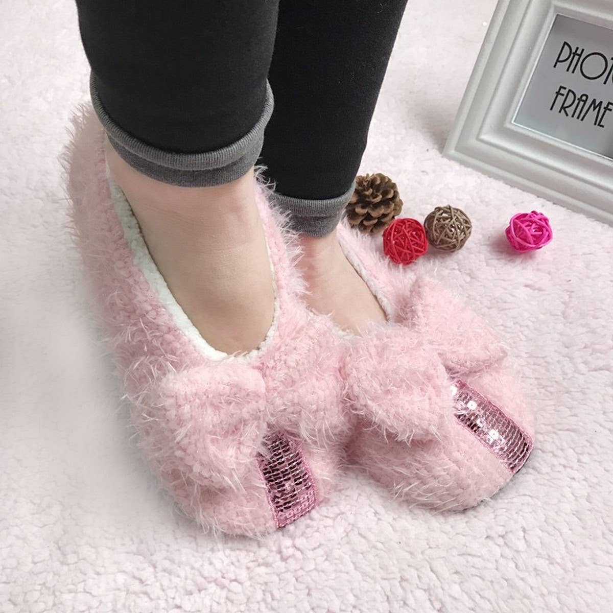 Women'S Thick Warm Indoor Non-Slip Sock Slippers_Cwms1200
