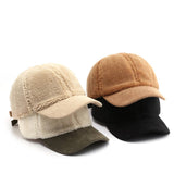 KOREAN FLEECE CORDUROY BASEBALL CAP WARM HAT_CWAH1853