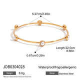CLASSIC 18K GOLD PEARL BANGLE STAINLESS STEEL_CWAJE4695