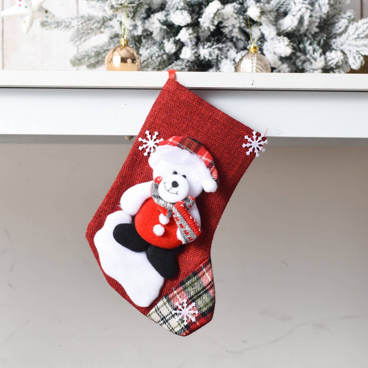 SEQUINED 3D SANTA CLAUS CHRISTMAS STOCKINGS_CWMS1422