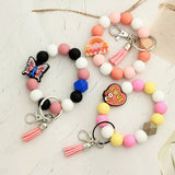 CARTOON ANIMAL KEYCHAIN WITH SILICONE BEAD BRACELET_CWMM6878