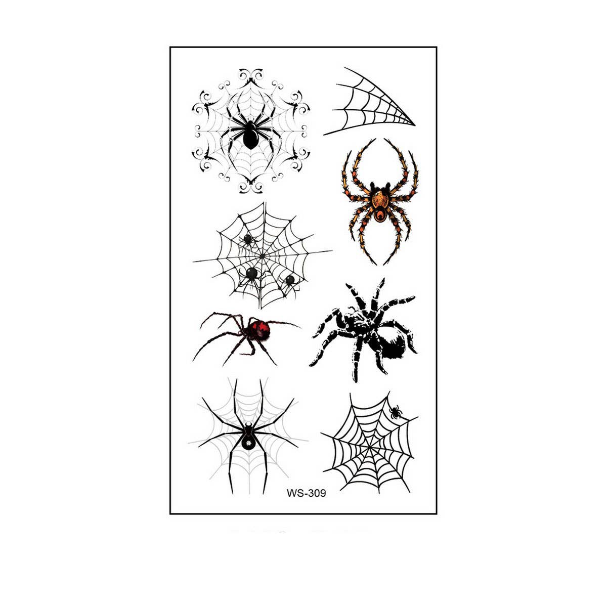 Waterproof 3D Spider Web Tattoos For Halloween_Cwmm8257