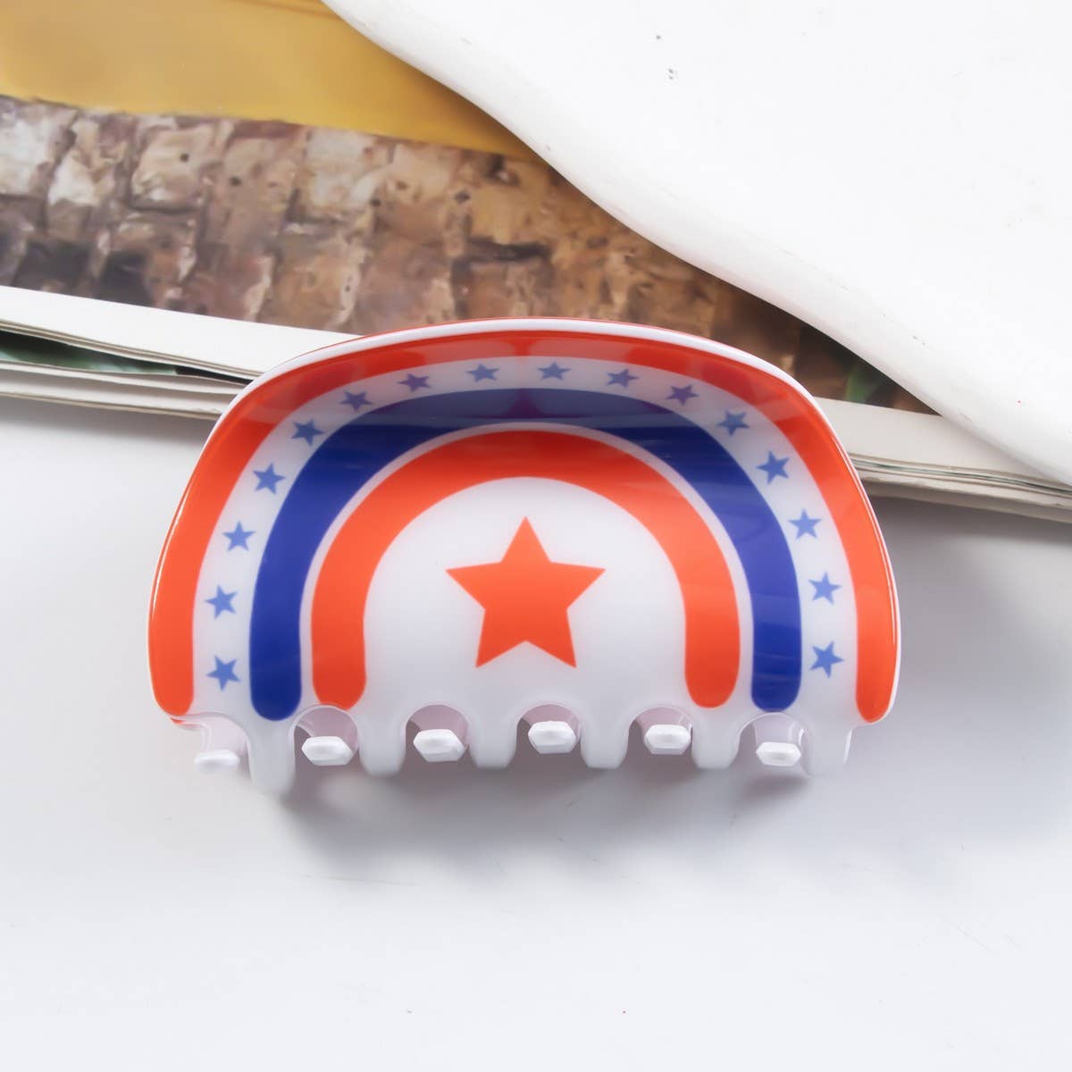 Usa Flag Hair Claw, Creative Patriotic Back Clip_Cwaha1265