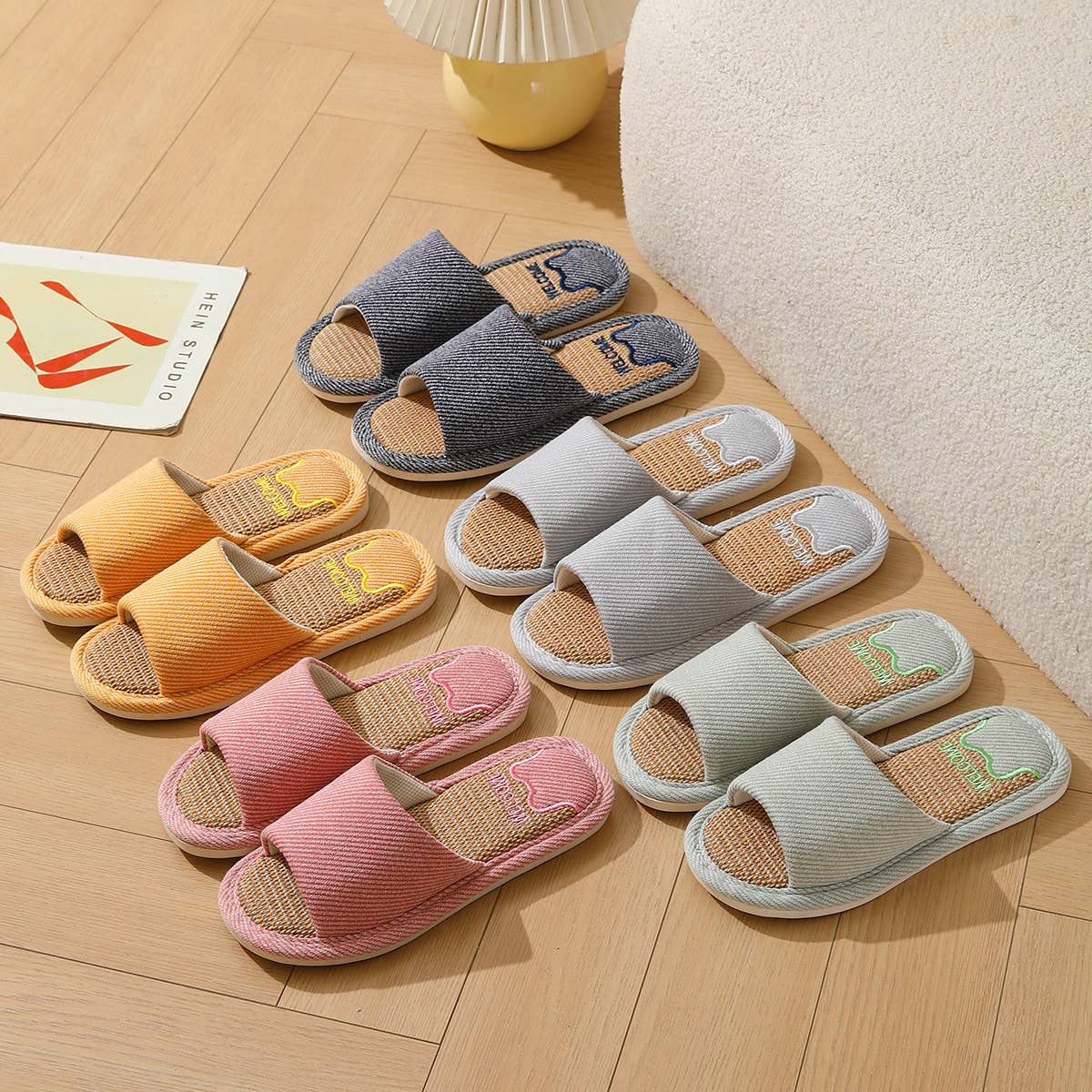 CUTE CARTOON BEAR LINEN SLIPPERS_CWSHS0777