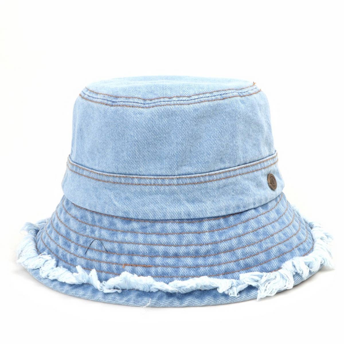 Versatile Washed Distressed Denim Bucket Hat_Cwah1539