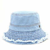 Versatile Washed Distressed Denim Bucket Hat_Cwah1539