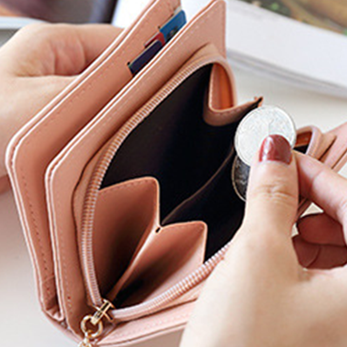 Cute Cat Tassel Zipper Wallet For Girls_Cwab06194