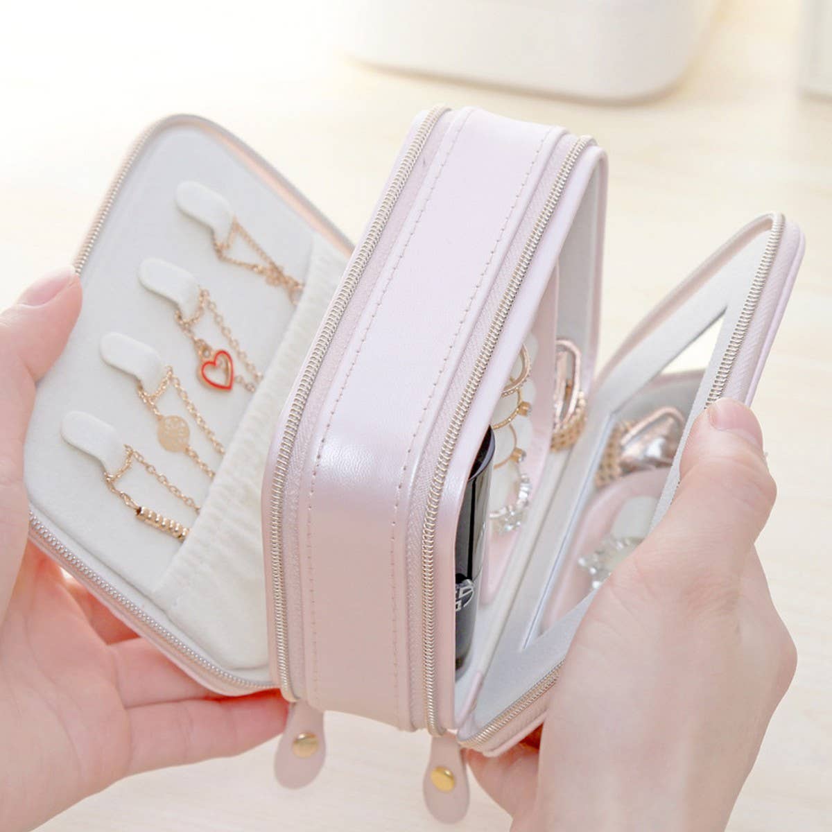 DOUBLE ZIPPER EXQUISITE JEWELRY STORAGE BOX_CWAJE1537