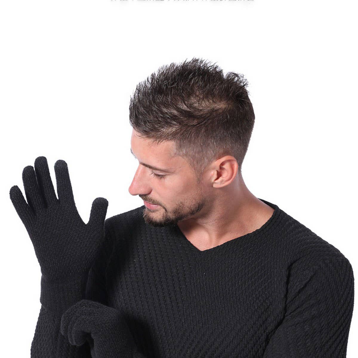 MEN WOMEN KNIT GLOVES WARM THICK TOUCH TIPS_CWAG0224