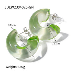 NEW GEOMETRIC COLOR GRADIENT MOON EARRINGS_CWAJE1898