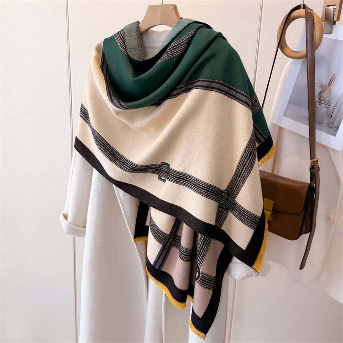 Colorblock Elegant Warm Faux Cashmere Scarf_Cwasc03452