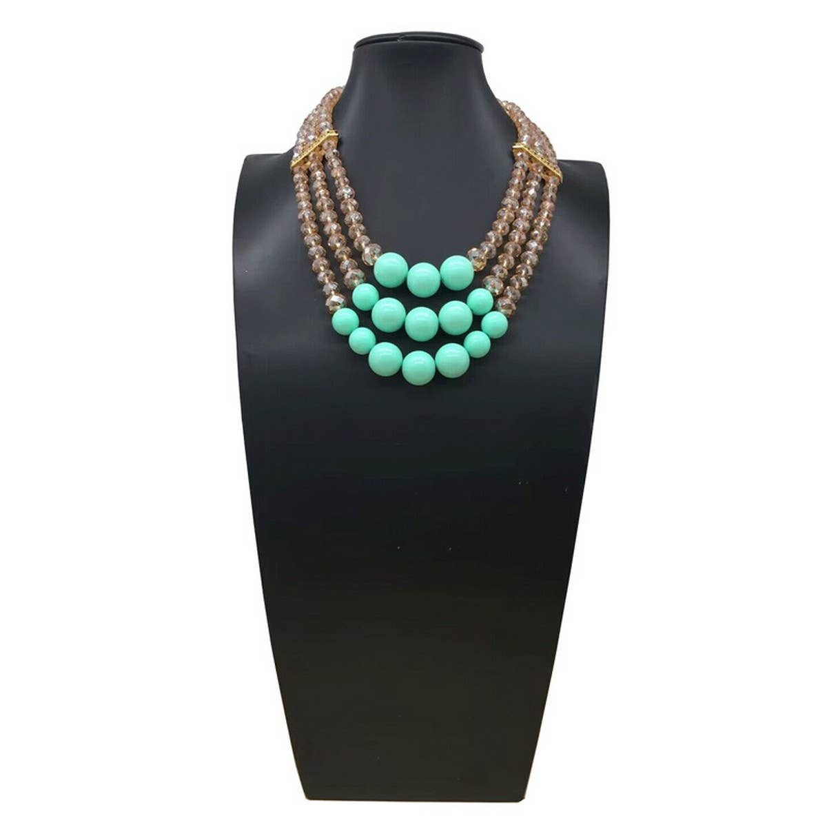 CRYSTAL ACRYLIC COLORFUL BEADS MULTI LAYER NECKLACE_CWMM4908