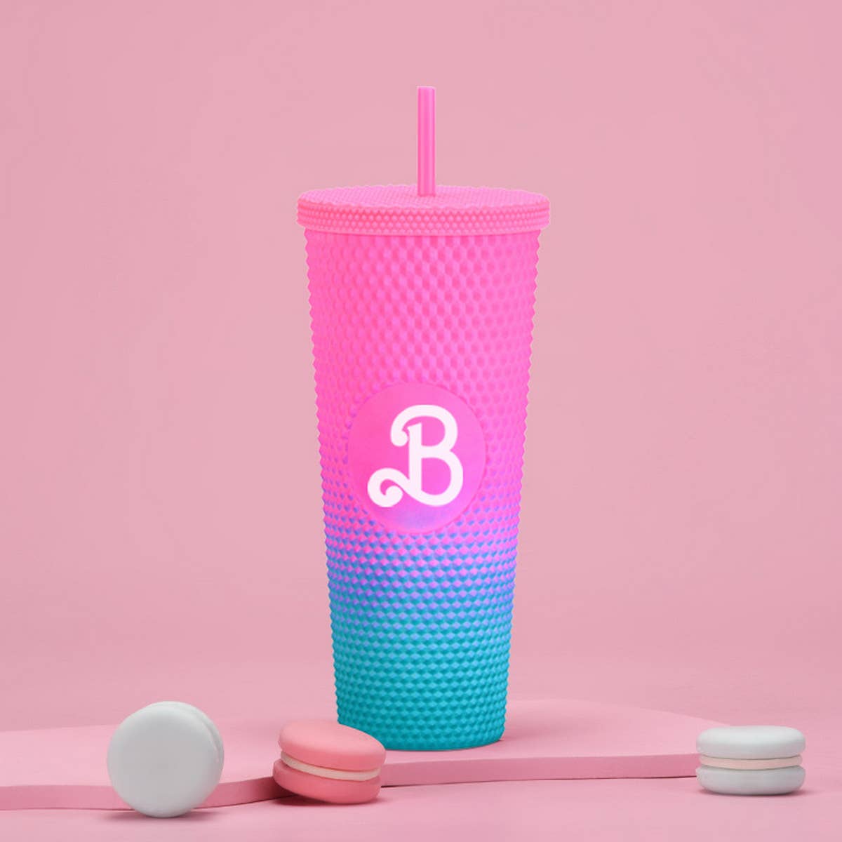 DOUBLE LAYER PORTABLE PLASTIC STRAW DIAMOND CUP_CWMM0978