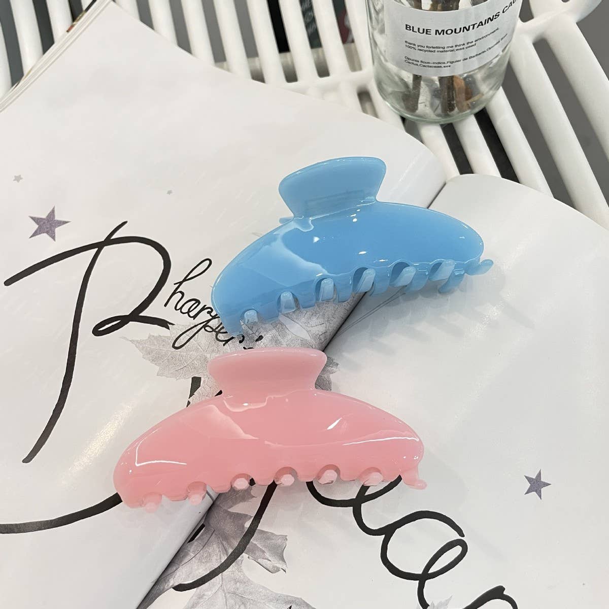 Cwaha5130_Solid Jelly Color Simple Dopamine Hairpin