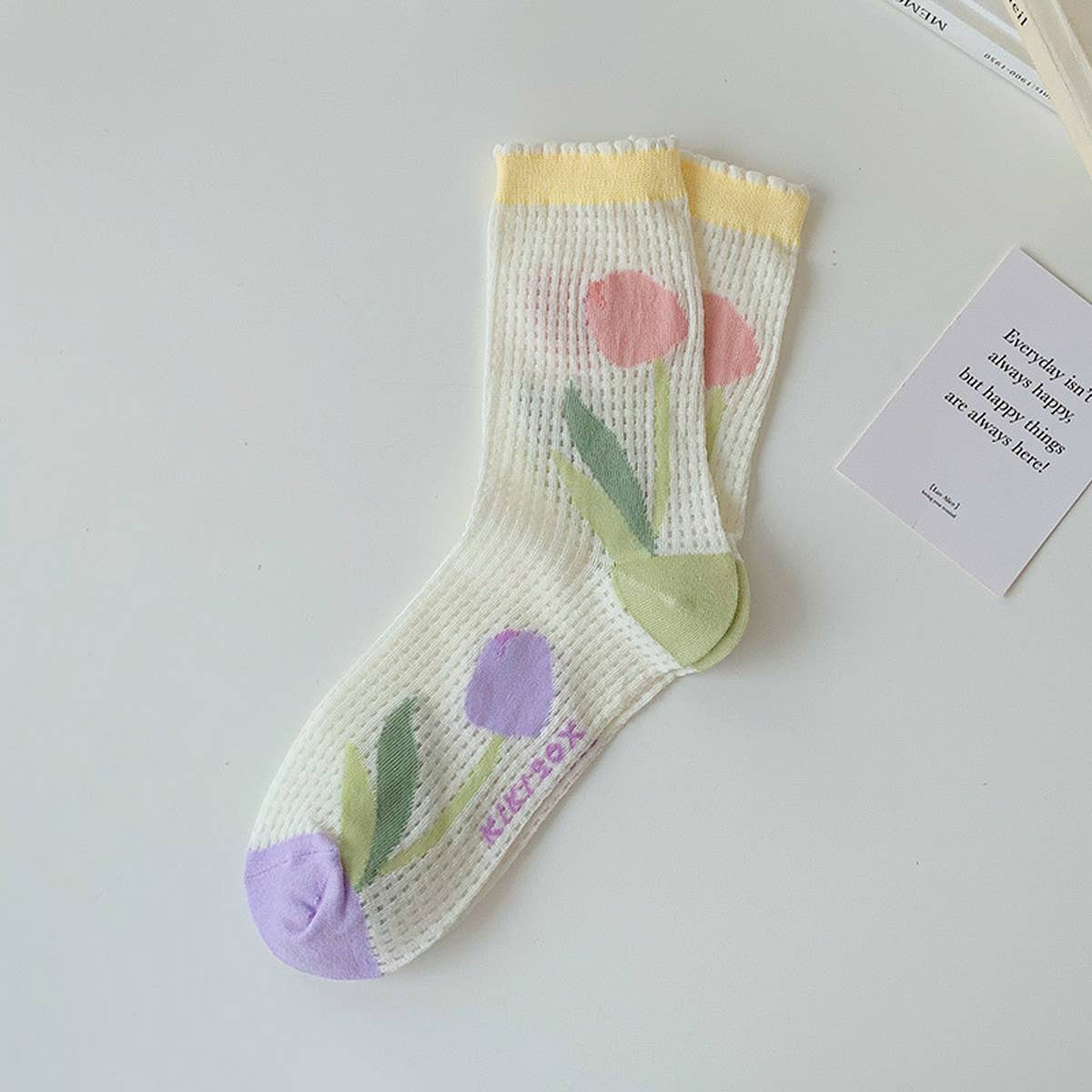 Women Thin Cute Three-Dimensional Flower Socks_Cwms0429