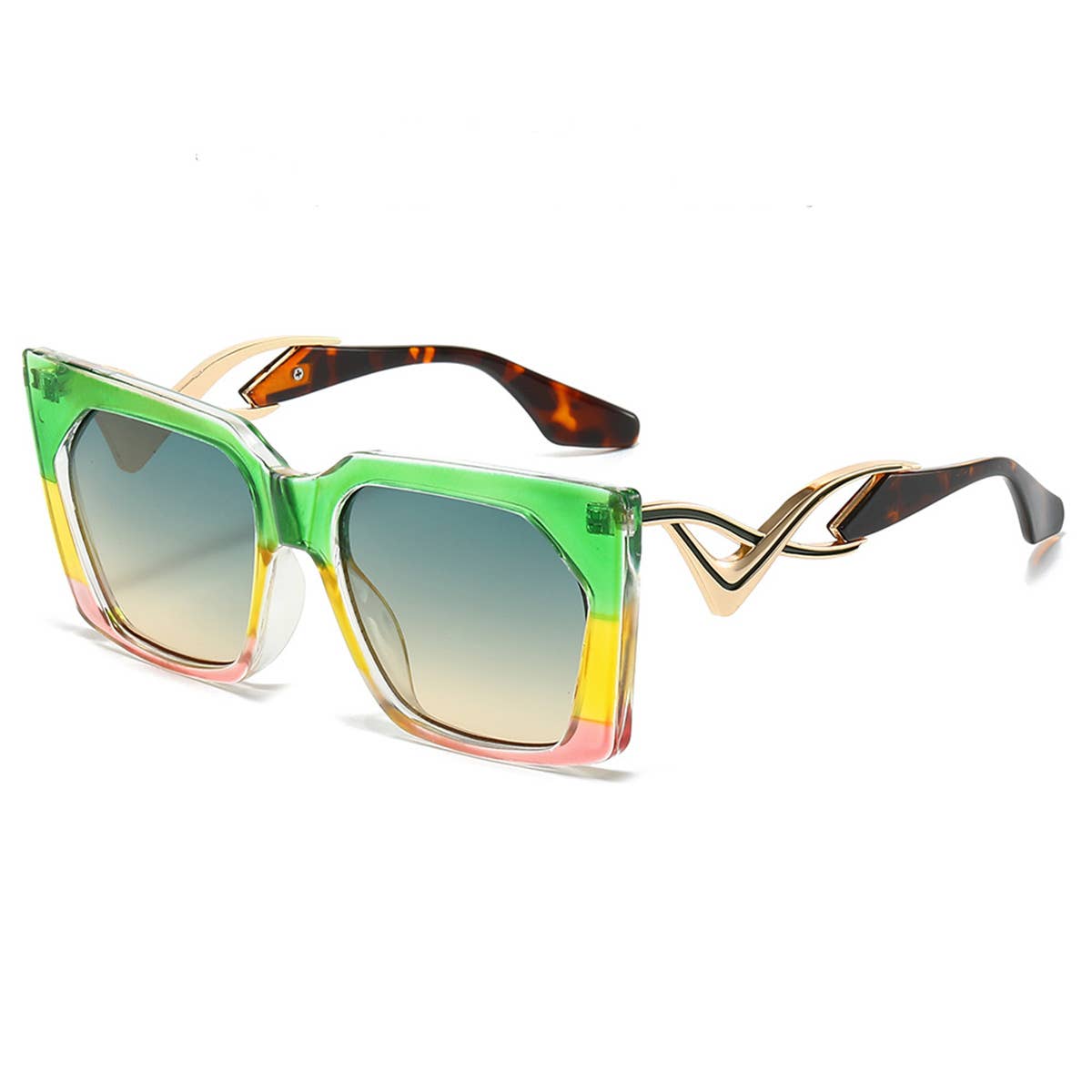 CAT EYE CURVED TEMPLE FASHION SUNGLASSES_CWASG0536