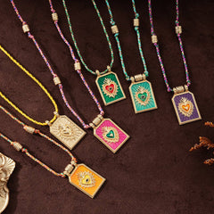 FASHIONABLE AND SIMPLE COLORFUL PENDANT NECKLACE_CWMM3915