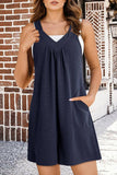 Cwsjs1485_Summer Sleeveless Solid Color Overalls