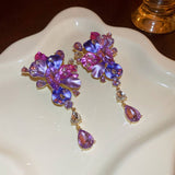 FLOWER TASSEL EXAGGERATED PERSONALITY EARRINGS_CWAJE2342