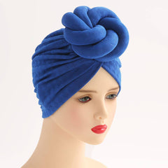 SOLID COLOR ETHNIC BAOTOU TWIST BALL HEADSCARF_CWASC2462
