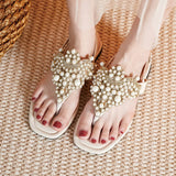 2024 PEARL SQUARE TOE FLIP TOE OPEN TOE SANDALS_CWSHS0703