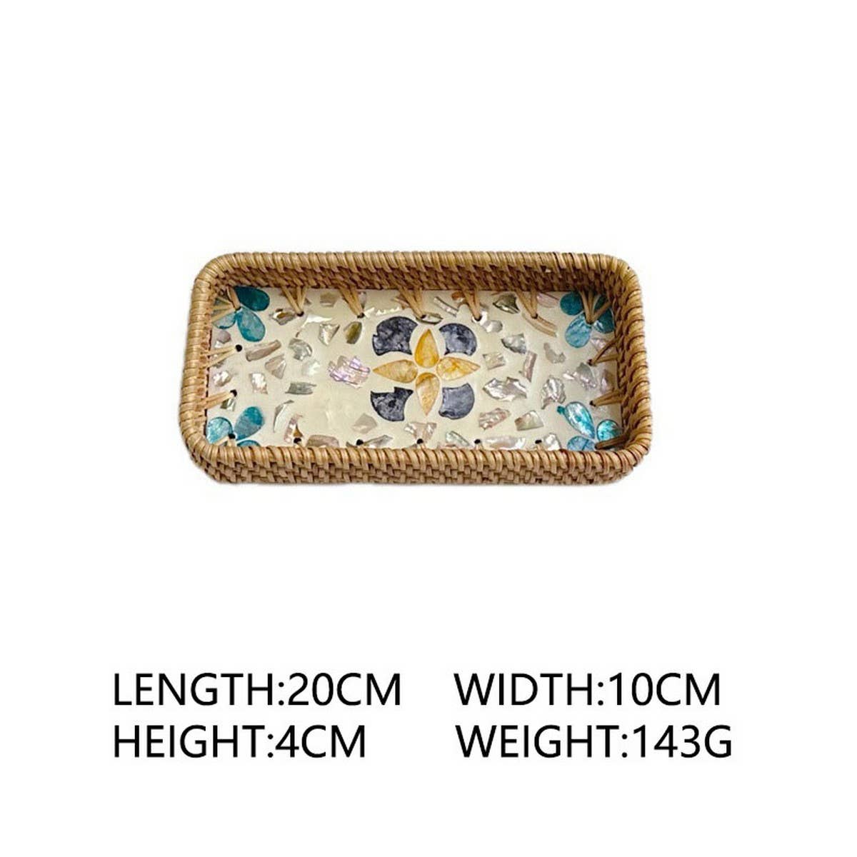 RATTAN COLORFUL SHELL CREATIVE HANDMADE FRUIT PLATE_CWMM4406