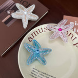 PINK STARFISH ACETATE CLIP WITH RHINESTONES_CWAHA5828