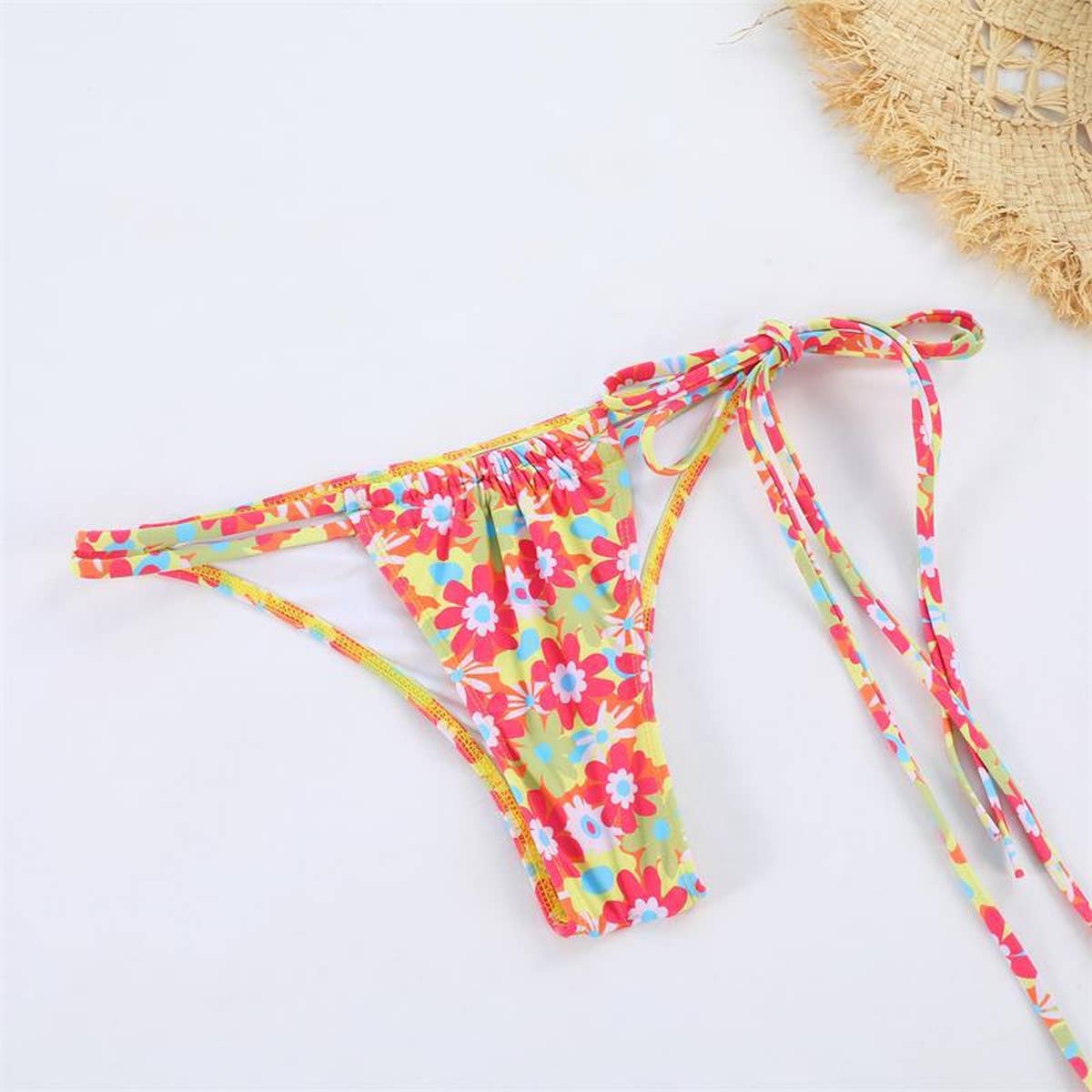2024 NEW PRINTED FLORAL COLOR BLOCK SPLIT SWIMSUIT_CWMW0253