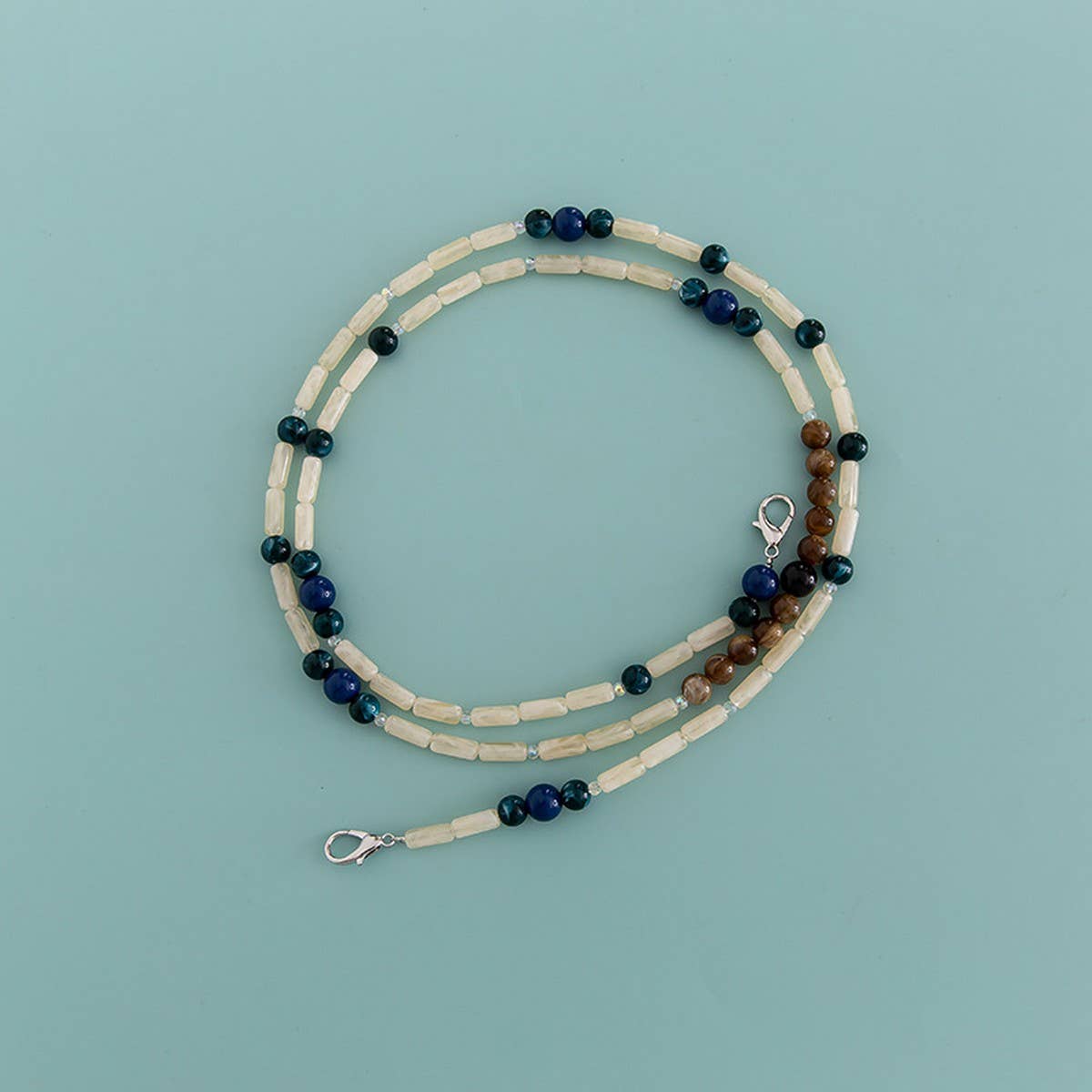 LONG CLASP PURSE WITH SINGLE BEAD CHAIN STRAP_CWMM5068