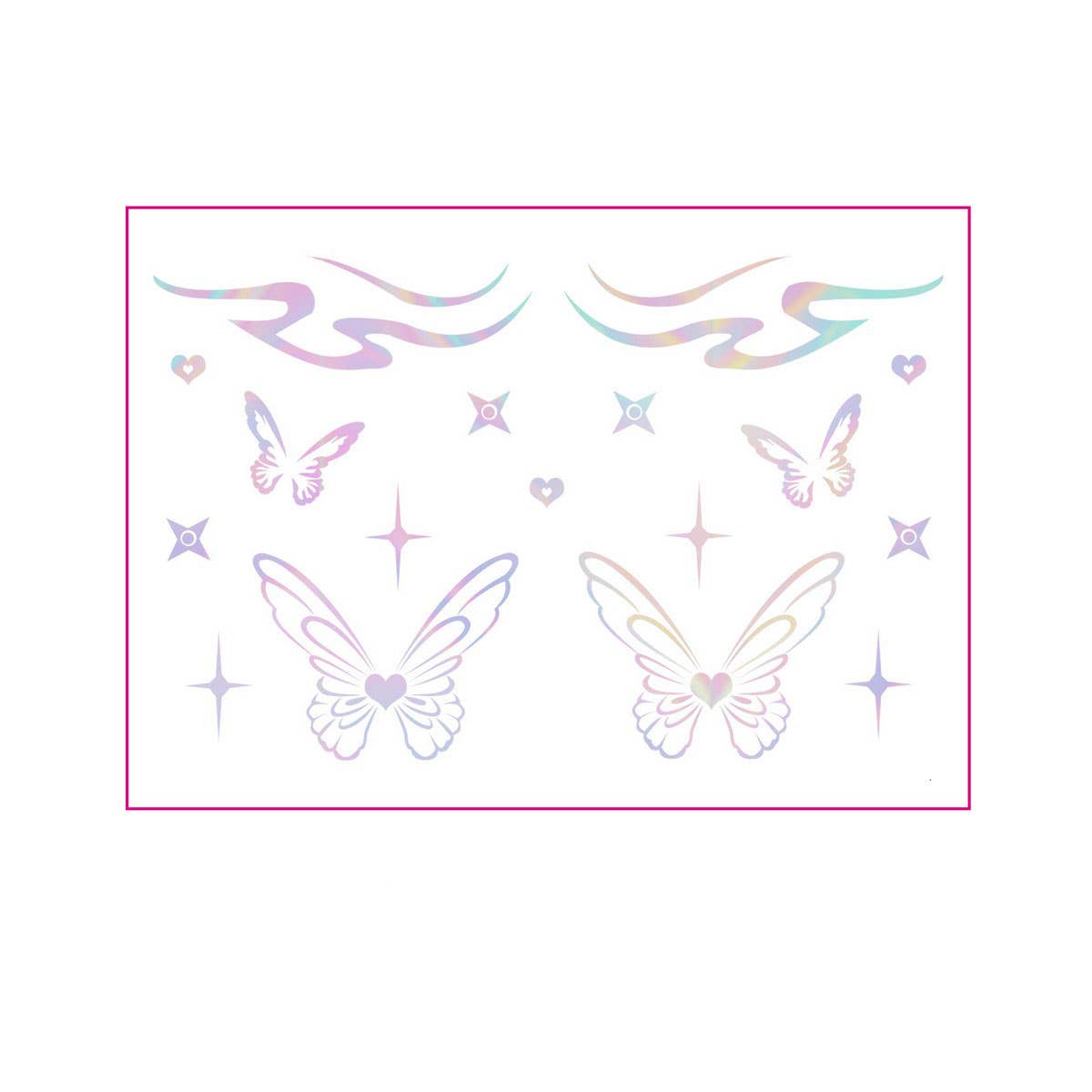HOLOGRAPHIC EYELINER TATTOOS BUTTERFLY MAKEUP_CWMM8392