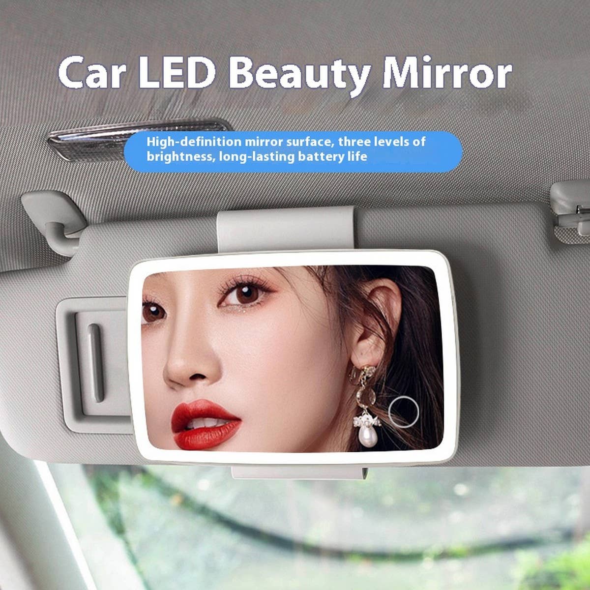 SHATTERPROOF LED CAR MAKEUP MIRROR WITH LIGHT_CWMM5640