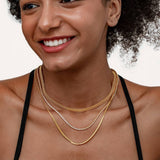 LAYERED SNAKE BONE HEMP CHAINFLOWER JEWELRYNECKLACE_CWMM3631