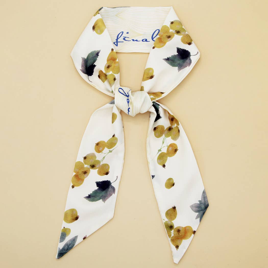 FLORAL LETTER PRINT SCARF HEADBAND BAG STRAP_CWASC0061