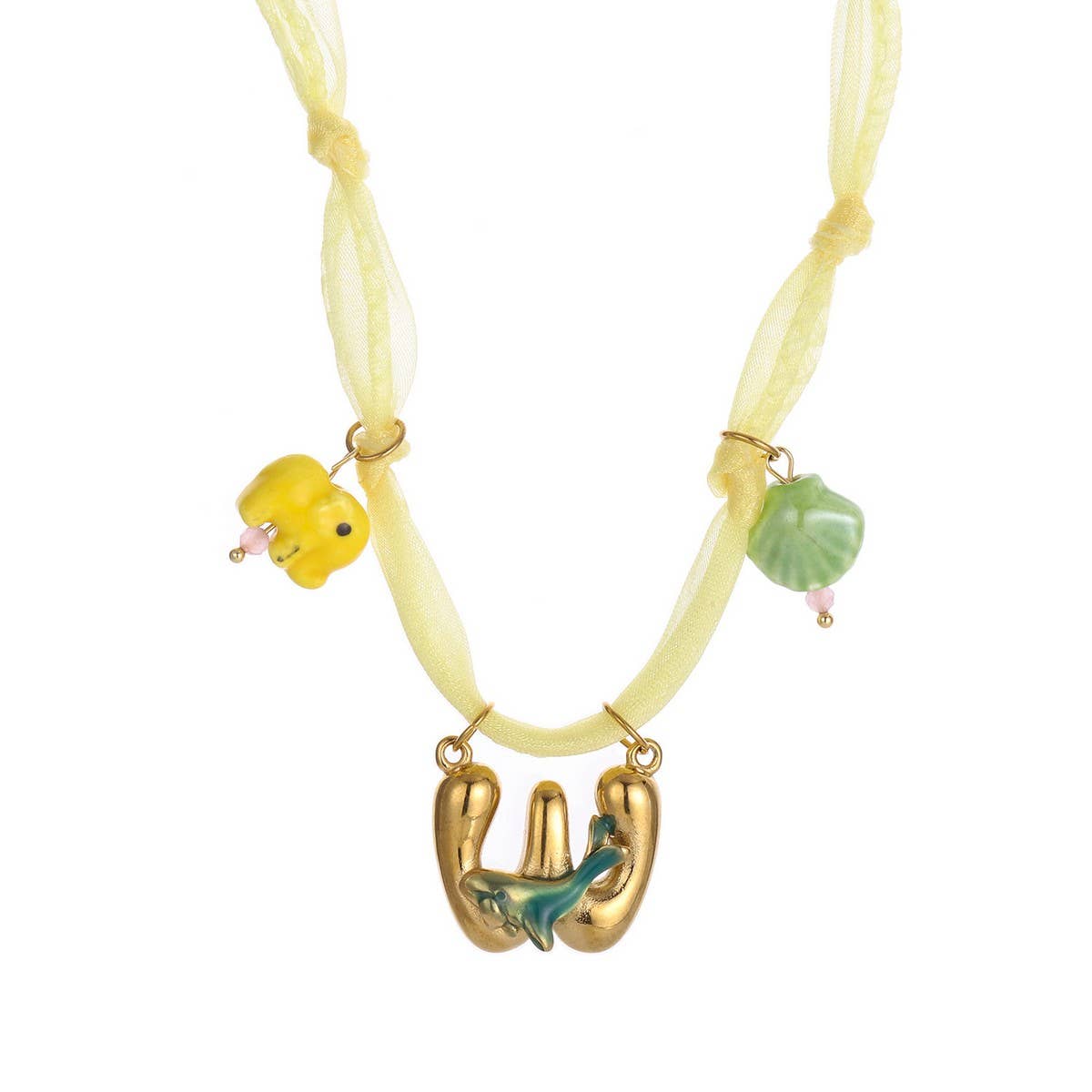 COLORFUL SCARF NECKLACE WITH FRUIT CHARMS_CWMM8801