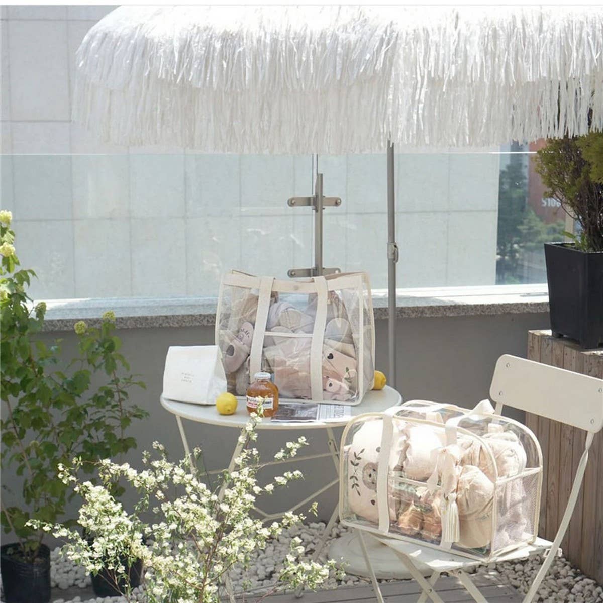 CLEAR PVC BEACH TOTE WATERPROOF TRAVEL BAG_CWAB1915