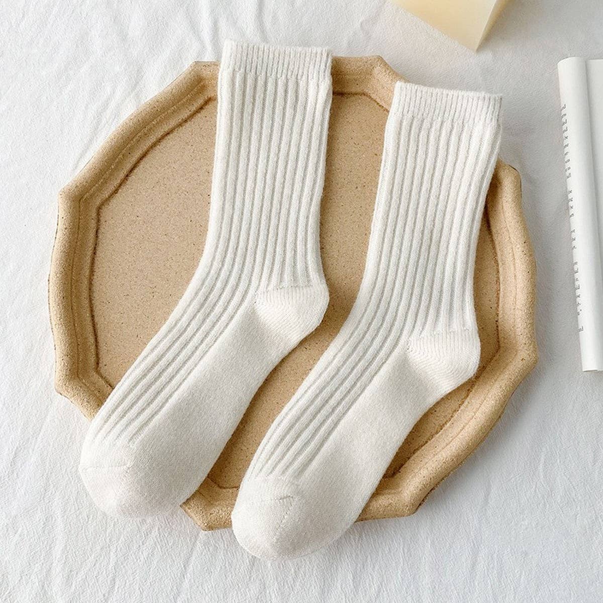 SOLID COLOR ALL MATCH WARM STACKED SOCKS_CWMS1064