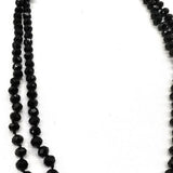 BLACK CRYSTAL KNOT SIMPLE LONG NECKLACE_CWMM4861