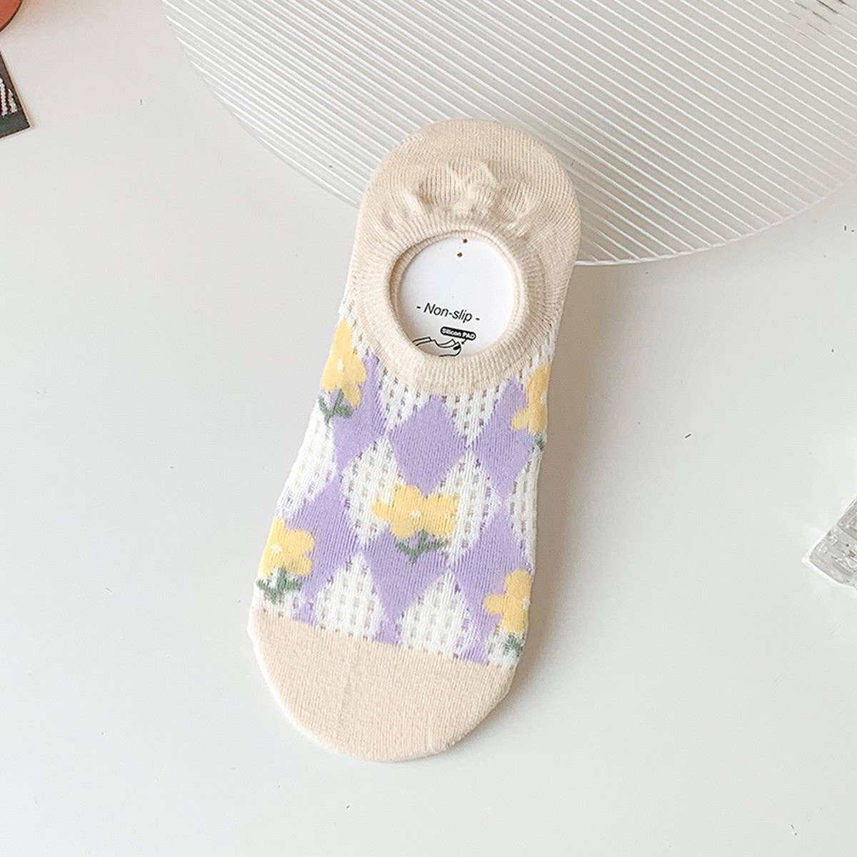 Women Cartoon Invisible Hollow Socks_Cwms0434