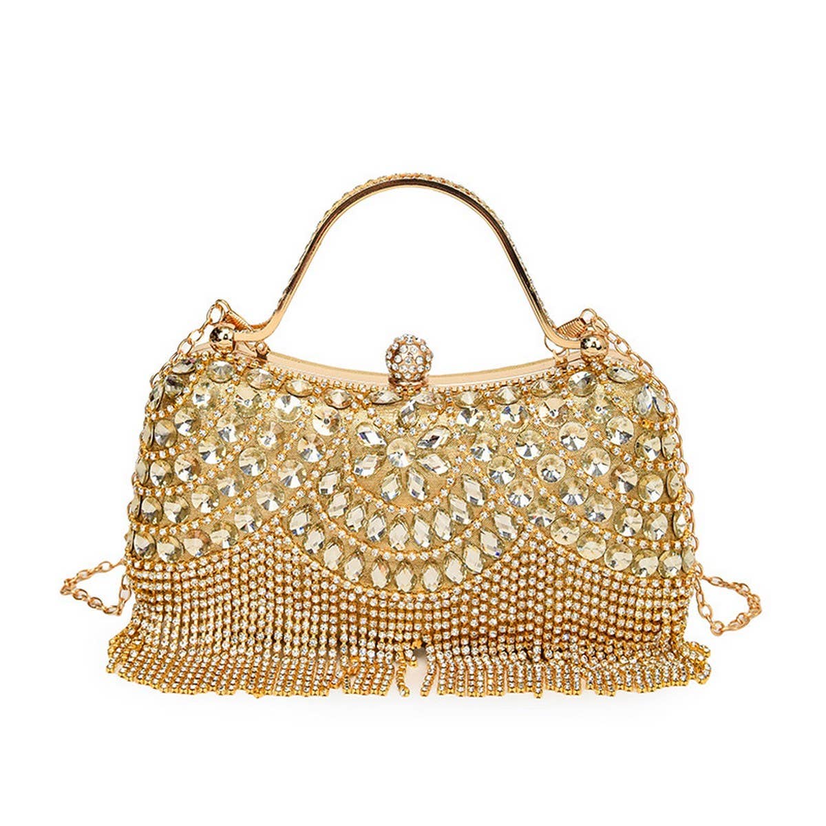 RHINESTONE CLUTCH BAG TASSEL LADY EVENING BAG_CWAB3251