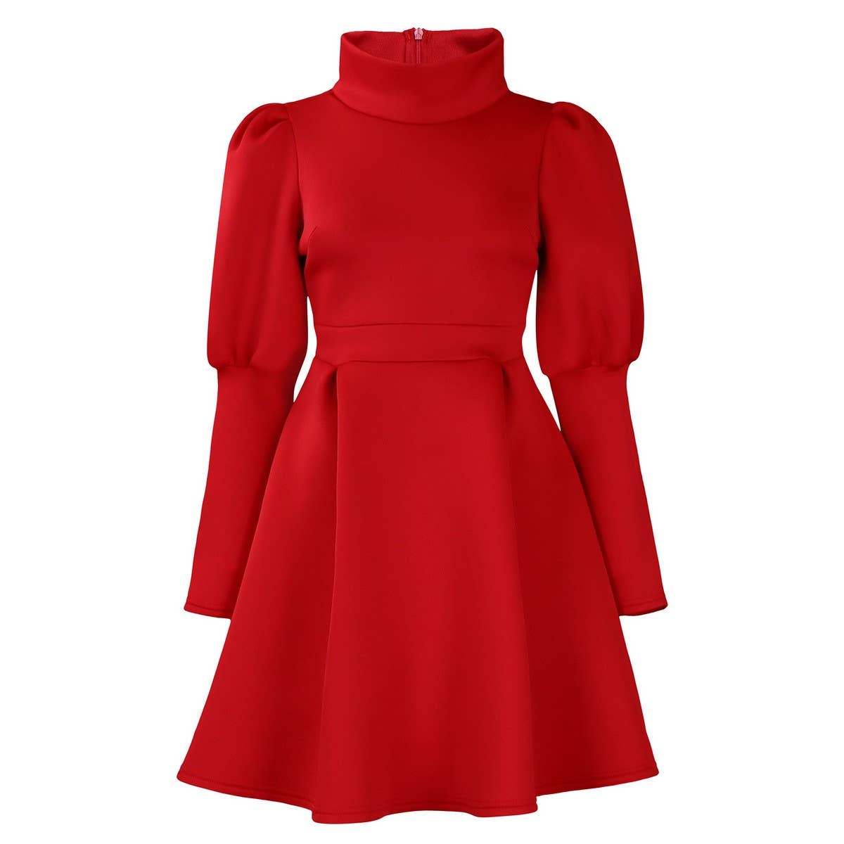 TEMPERAMENT HIGH COLLAR SLIM WAIST A LINE DRESS_CWDSD6086