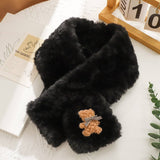 Cute Bear Embossed Warm Plush Scarf_Cwasc1253