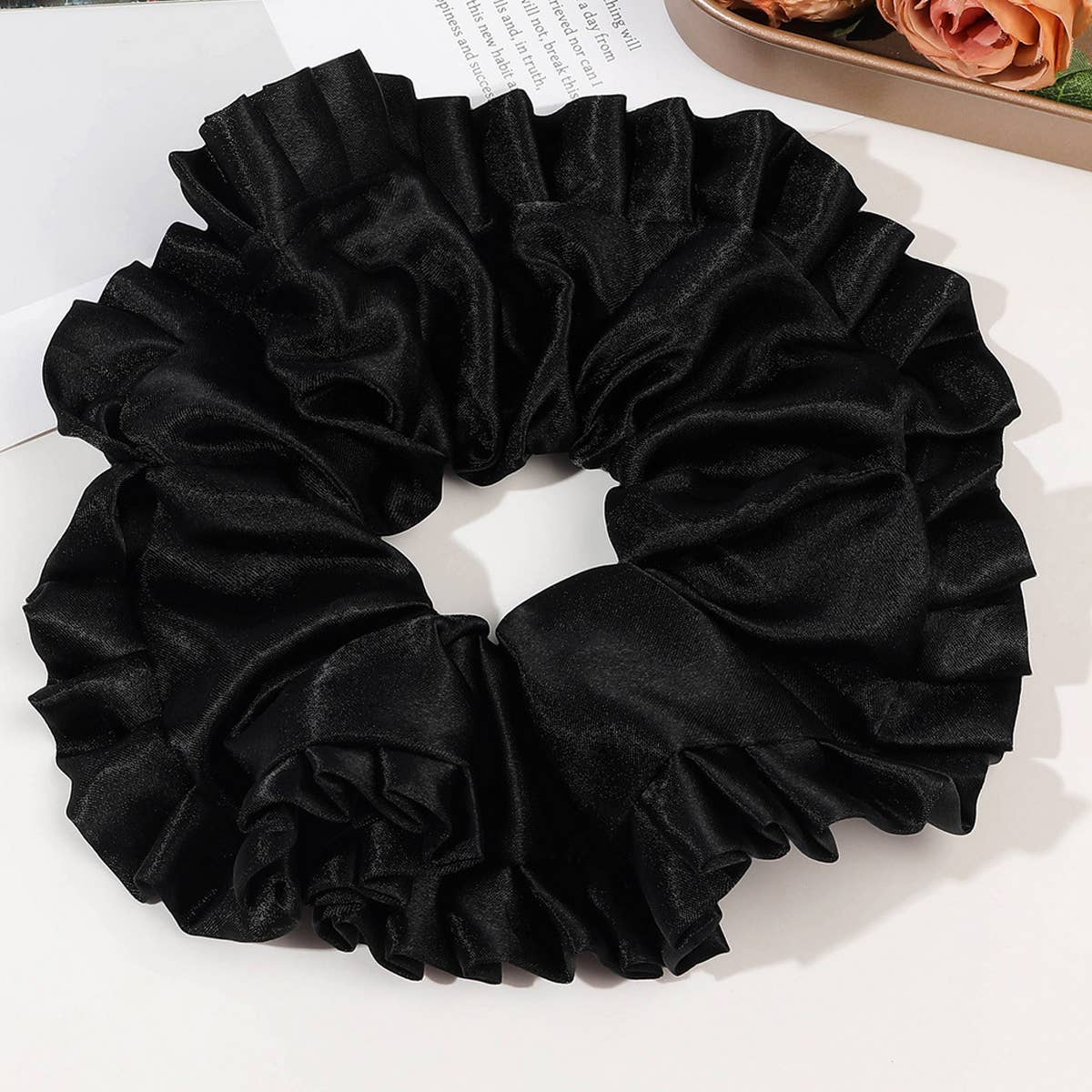 LARGE SATIN LACE HAIR TIE_CWAHA1634