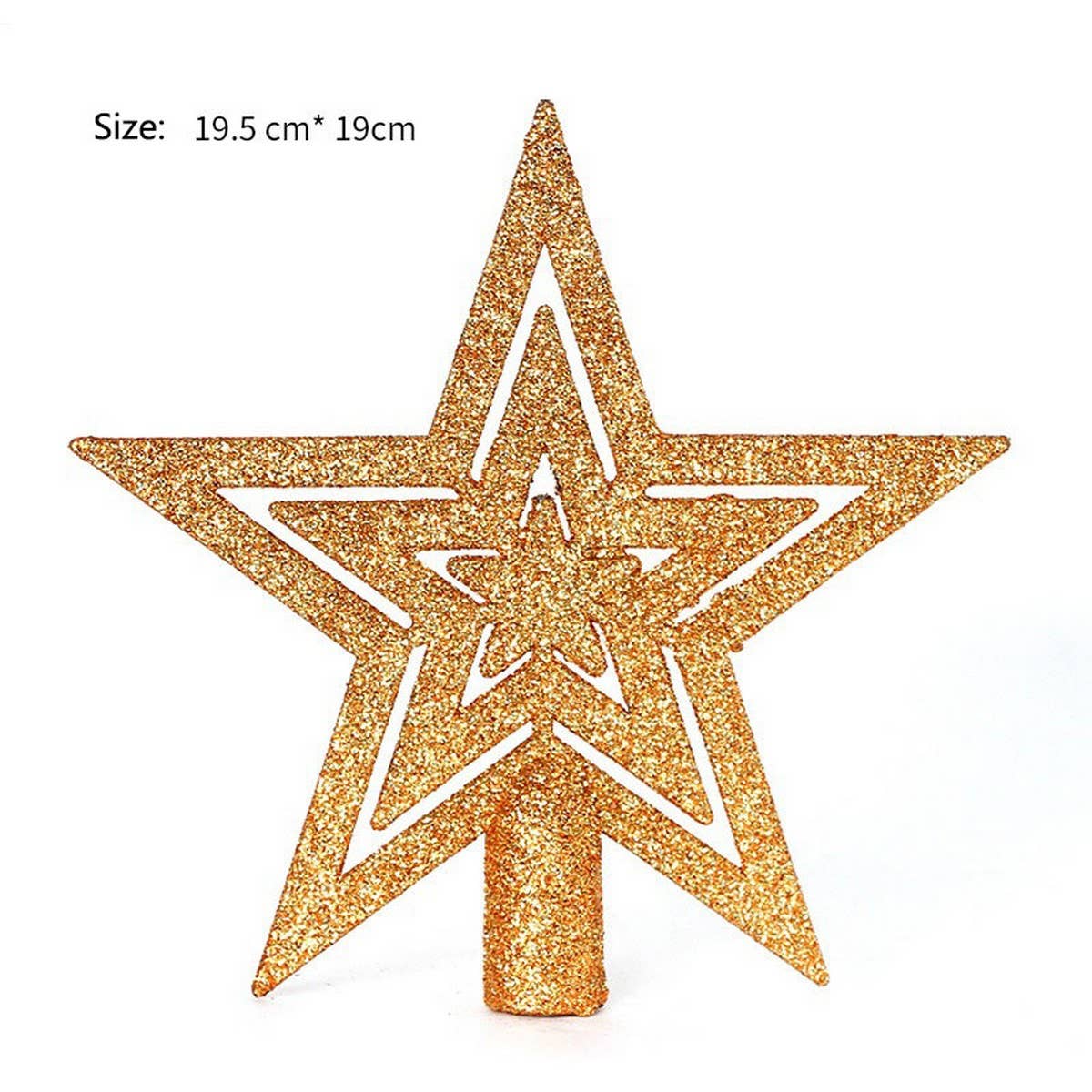 19CM GLITTER HOLLOW CHRISTMAS TREE TOPPER_CWMM9900