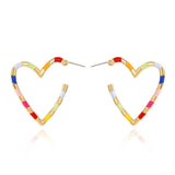 Womens Stylish Geometric Heart-Shaped Earrings