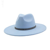 Unisex Wool Fedora Hat Ethnic Flat Brim Style_Cwah04377