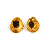 NATURAL STONE STAINLESS STEEL IRREGULAR EARRINGS_CWMM8894