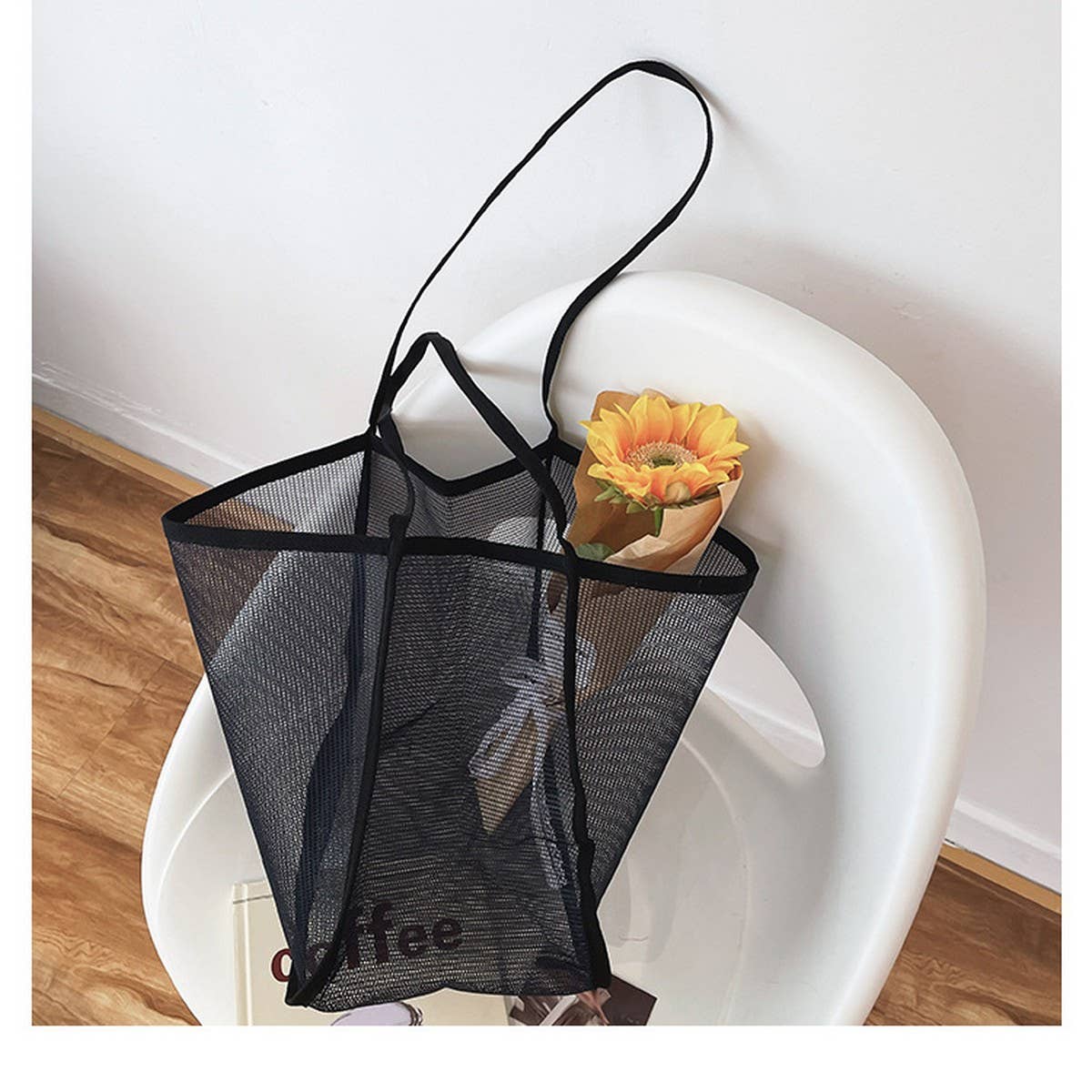 MESH BEACH BAG SHOULDER TOTE HANDBAG_CWAB1700