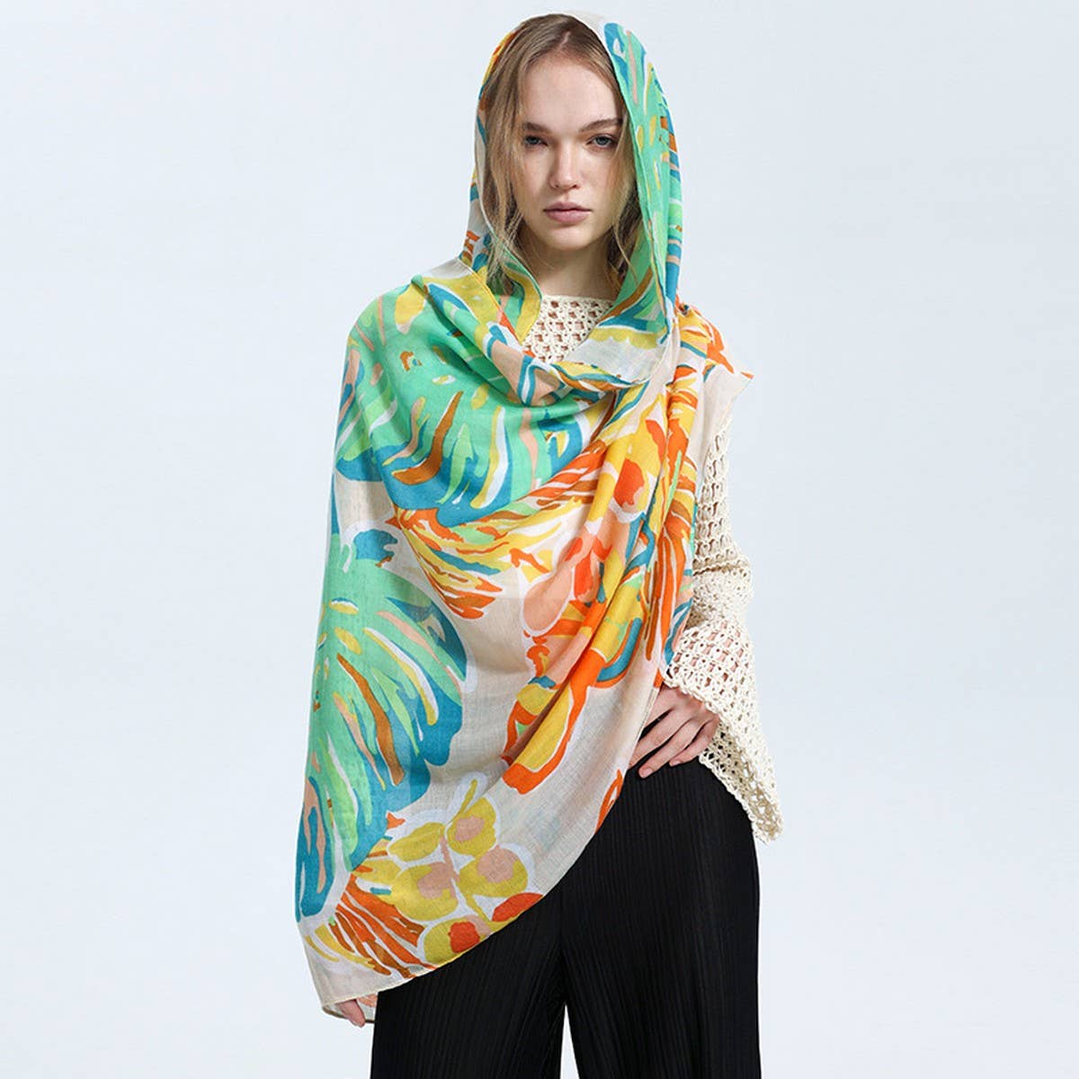 SPRING SUMMER SCARF CASUAL SILK SHAWL FOR WOMEN_CWASC0682