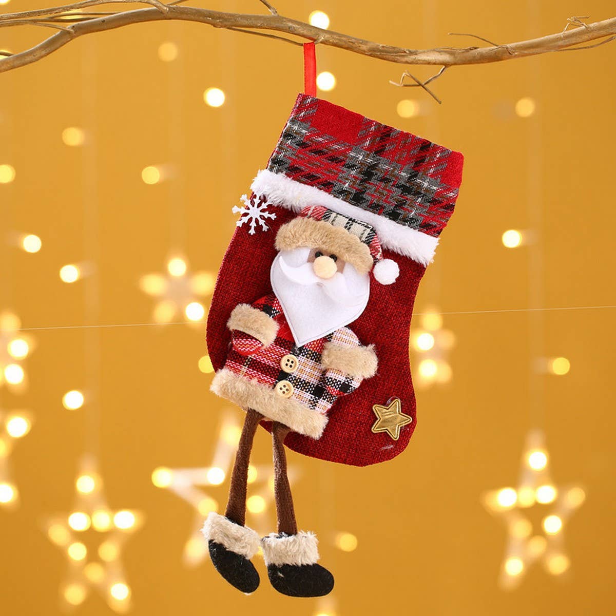 PLAID CLOTH DOLL CHRISTMAS GIFT BAG_CWMM1892