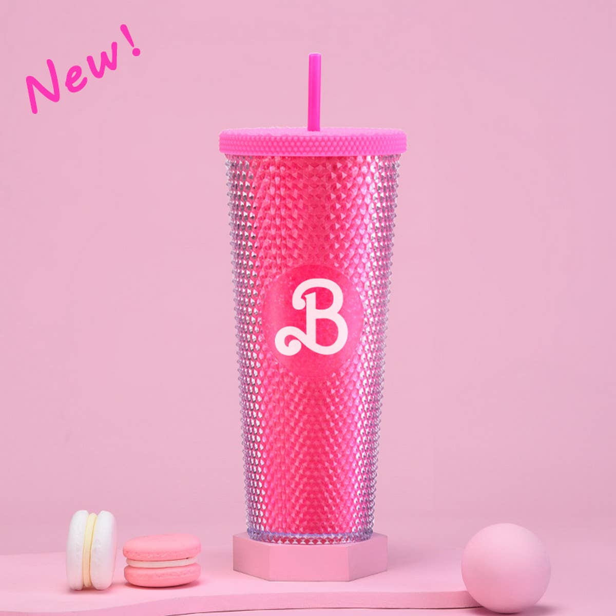 DOUBLE LAYER PORTABLE PLASTIC STRAW DIAMOND CUP_CWMM0978
